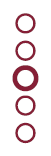 Two red circles, followed by a bigger red circle and two more red circles. Red circles represent steps and the bigger circle represent the function call.